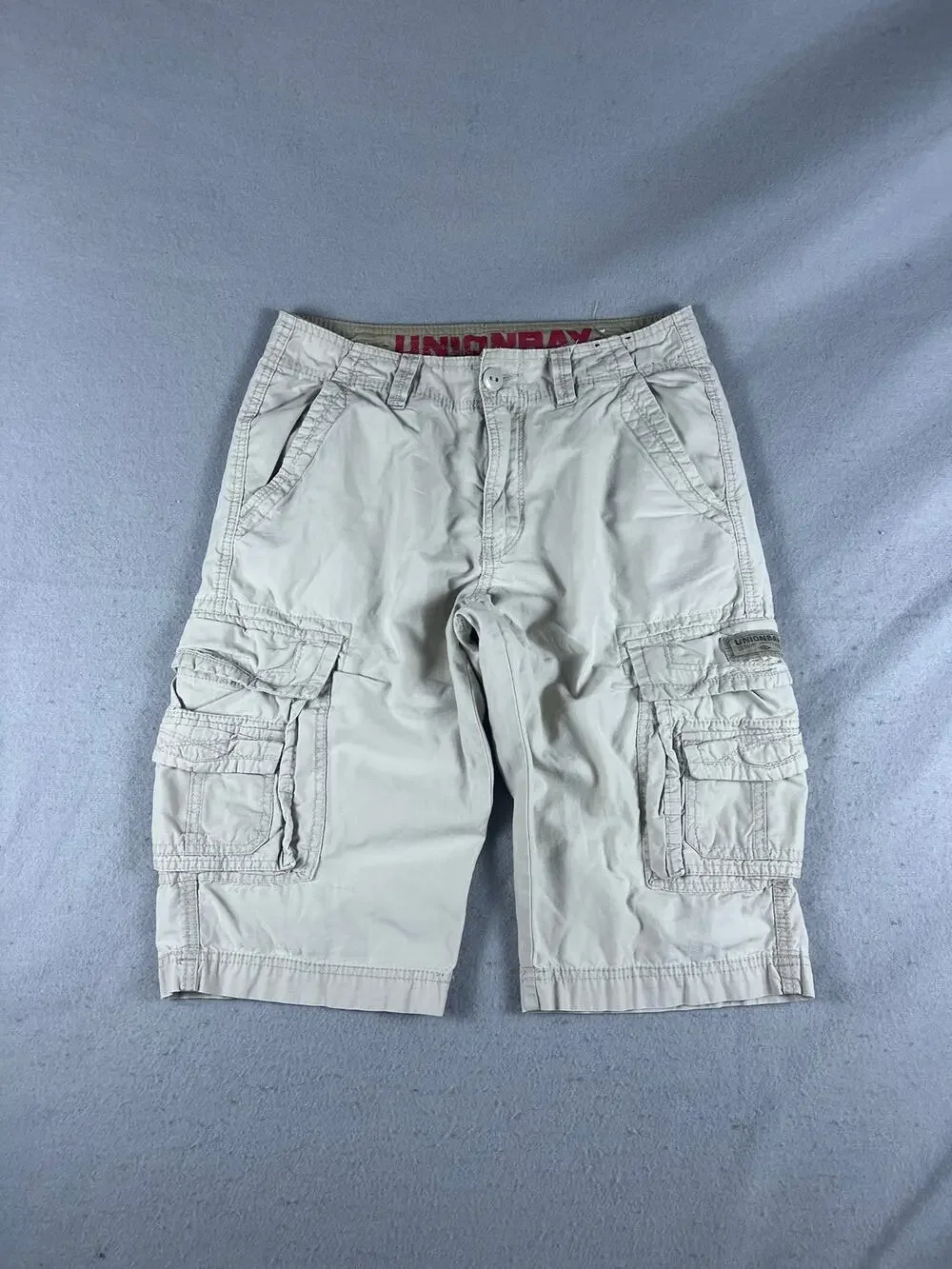 Unionbay Cargo Shorts Mens 30 Tan Flat Front Relaxed Utility Hiking Skate Sports